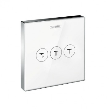Bateria termostatyczna Hansgrohe ShowerSelect Glass podtynkowa, el. zewnętrzny, biały/chrom, HighFlow- sanitbuy.pl