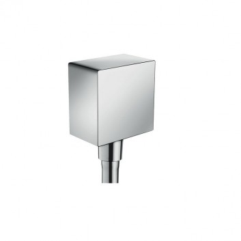 Przyłącze węża z uchwytem Hansgrohe FixFit Porter Square dł. 78 mm, chrom- sanitbuy.pl