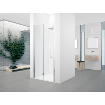 Dveře prysznicowej do niky Novellini Young 2.0 1B 80 jednokřídlové, zakres regulacji 77-81 cm, profil chrom, čiré sklo- sanitbuy.pl