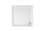 Čtvercová sprchová vanička, akrylátový Roca Malaga Square Flat 80 x 80 x 7,5 cm, bílá - sanitbuy.pl