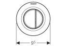 Tlačítko uruchamiający do WC Geberit Sigma 01 pneumatyczny, ręczny, dwudzielny, podomítkový, chrom lesklá, Sigma 8 cm