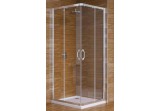 Čtvercový sprchový kout Hüppe ena 2.0 dveře posuvné dvojdílné, 80 x 80cm, stříbrný lesk, čiré Anti-Plaque