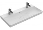 Umyvadlo nábytkové, obdélníková Villeroy & Boch Avento bílá Alpin, 100 x 47 x 16,5 cm, přepad, 2 otwory na baterię