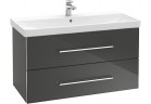 Skříňka pod umyvadlo Villeroy & Boch Avento kryształowy šedá, 76 x 52 x 44,7 cm, 2 szuflady