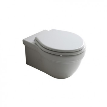 Mísa WC s hlubokým splachováním, závěsná Galassia MEG11 bílá, 55 x 35 cm- sanitbuy.pl
