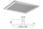 Horní sprcha / sprchové síto 200x200mm Paffoni