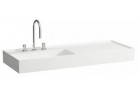 Závěsné umyvadlo 120x46x12 cm Laufen Kartell bez systemu przelewowego 3 otwory na baterię, bílá 