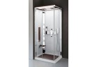 Sprchový kout Novellini Nexis 1 90x90x234 cm se stropem, saunou a horní sprchou - povrchová úprava bílá