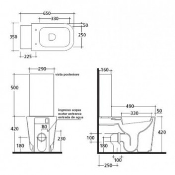 Mísa kombi stojící Wc 650 x 350 x 420 mm Galassia MEG11 - sanitbuy.pl