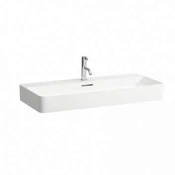 Umyvadlo nástěnná Laufen Val 950 x 420 mm SaphirKeramik s otvorem pro baterii bílá - sanitbuy.pl